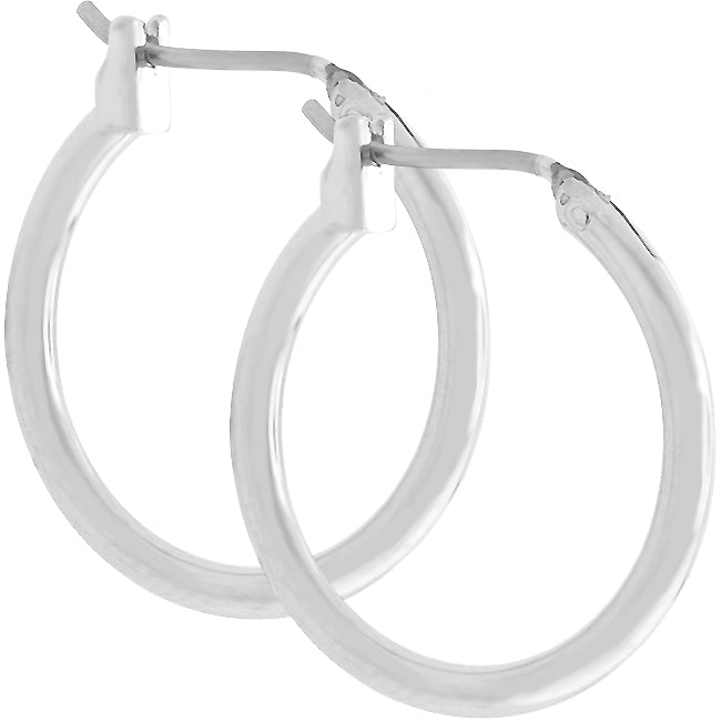 Simple Silvertone Hoop Earrings - LinkagejewelrydesignLinkagejewelrydesign