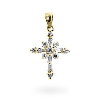 Snowflake Cross Pendant - LinkagejewelrydesignLinkagejewelrydesign