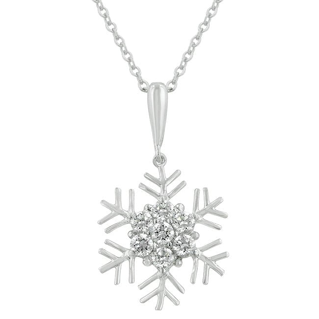 Snowflake Cubic Zirconia Pendant - LinkagejewelrydesignLinkagejewelrydesign