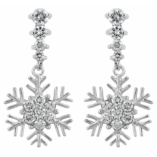 Snowflake Drop Earrings - LinkagejewelrydesignLinkagejewelrydesign
