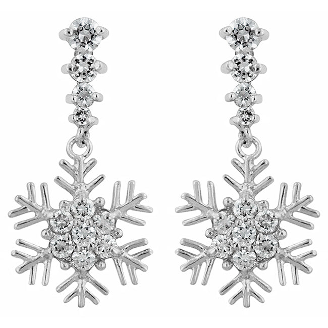 Snowflake Drop Earrings - LinkagejewelrydesignLinkagejewelrydesign