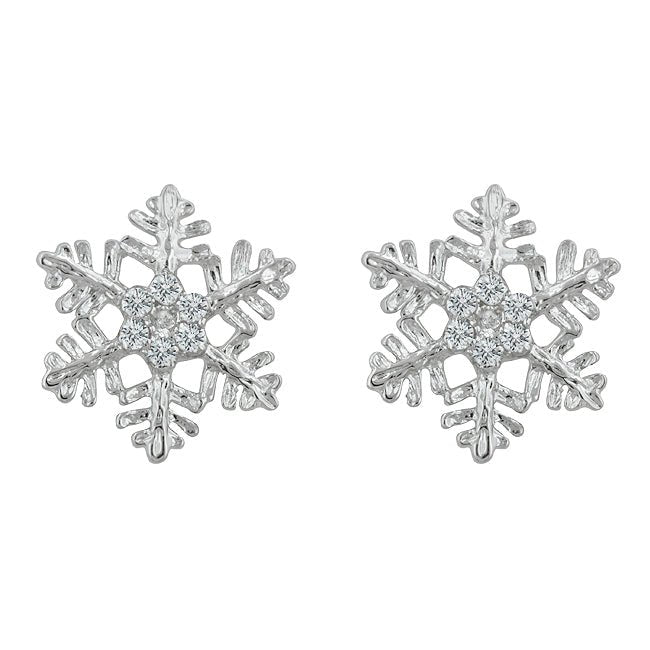 Snowflake Stud Earrings - LinkagejewelrydesignLinkagejewelrydesign