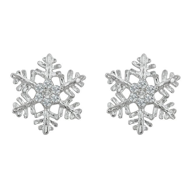 Snowflake Stud Earrings - LinkagejewelrydesignLinkagejewelrydesign
