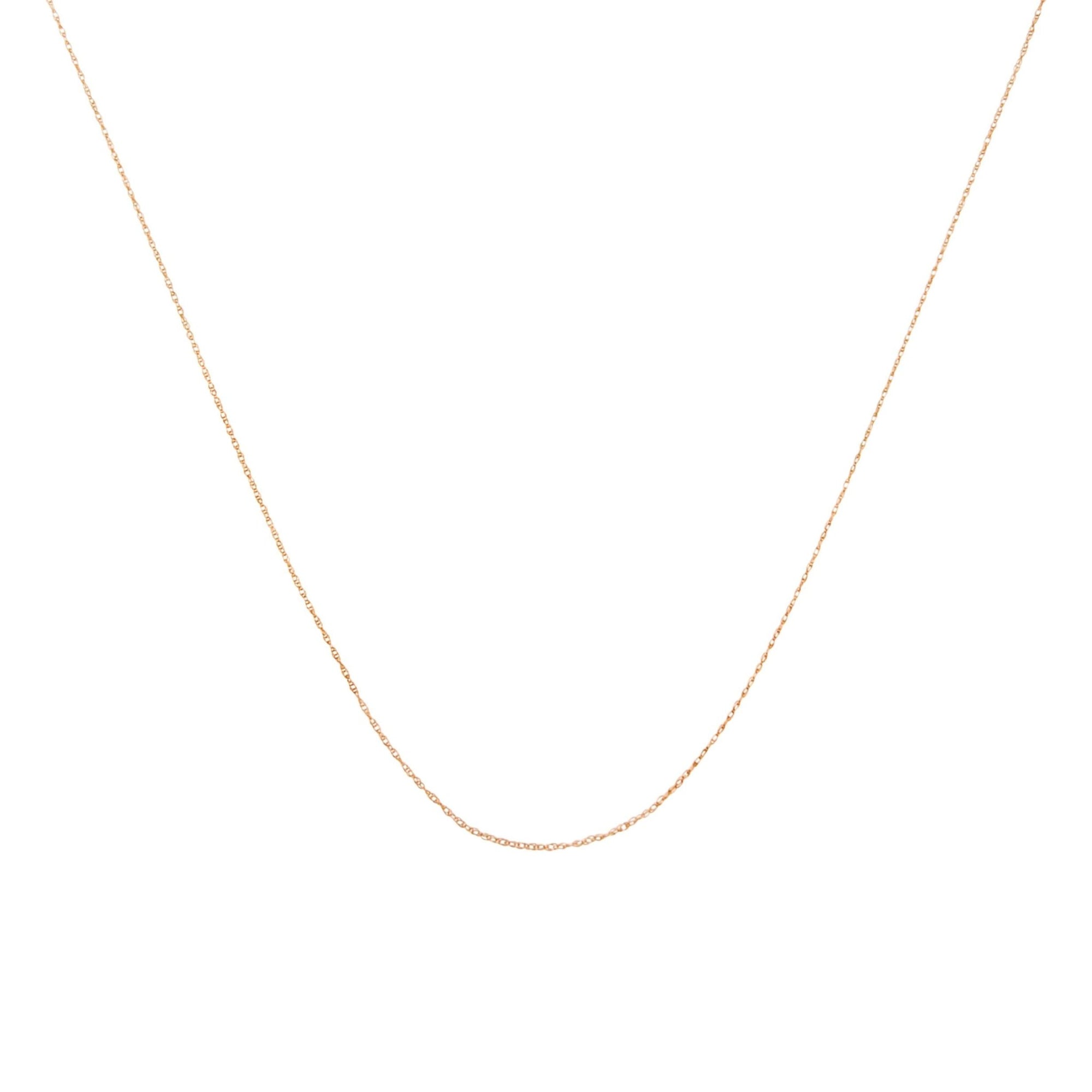 Solid 10K Rose Gold 0.5mm Rope Chain Necklace. Unisex Chain - Size 16" Inches - LinkagejewelrydesignLinkagejewelrydesign