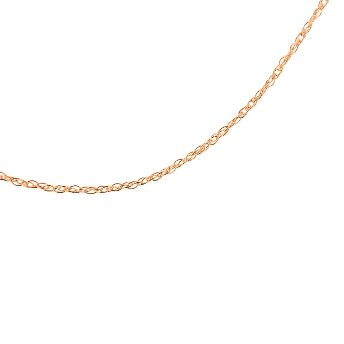 Solid 10K Rose Gold 0.5mm Rope Chain Necklace. Unisex Chain - Size 16&quot; Inches - LinkagejewelrydesignLinkagejewelrydesign