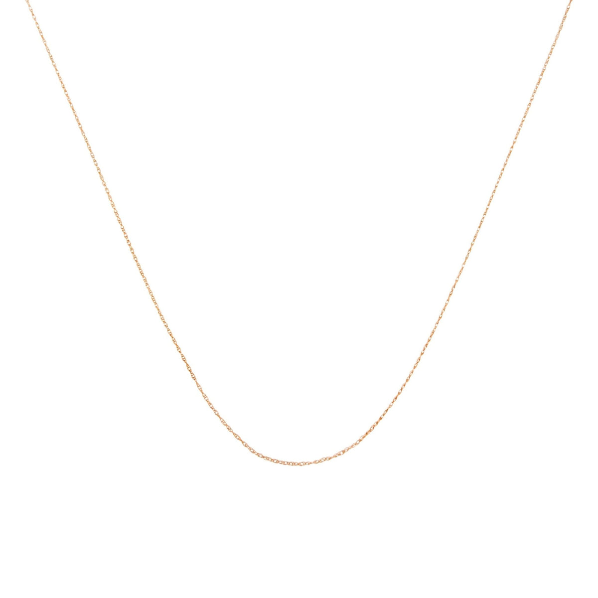 Solid 10K Rose Gold 0.5mm Rope Chain Necklace. Unisex Chain - Size 16&quot; Inches - LinkagejewelrydesignLinkagejewelrydesign