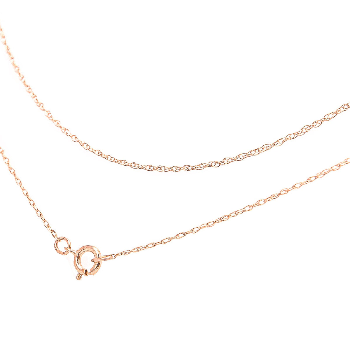 Solid 10K Rose Gold 0.5mm Rope Chain Necklace. Unisex Chain - Size 16&quot; Inches - LinkagejewelrydesignLinkagejewelrydesign