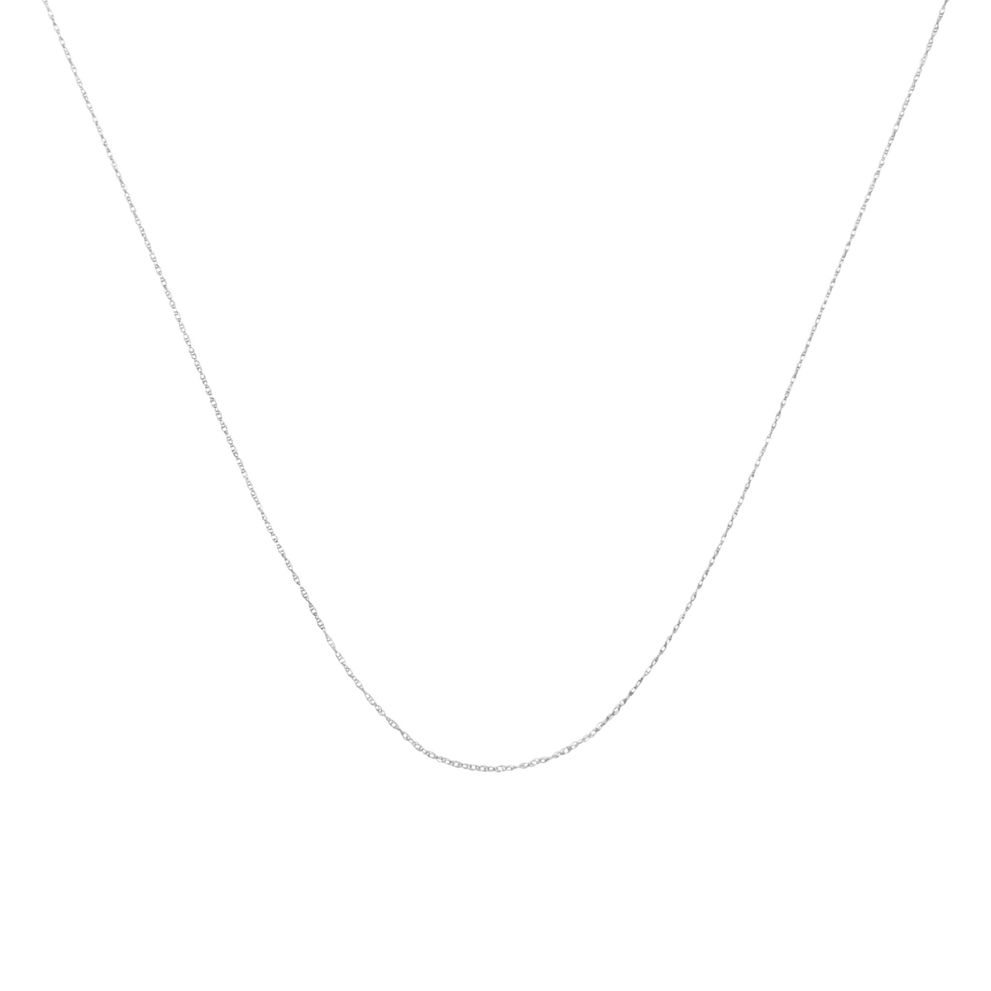 Solid 10K White Gold 0.5mm Rope Chain Necklace. Unisex Chain - Size 16" Inches - LinkagejewelrydesignLinkagejewelrydesign