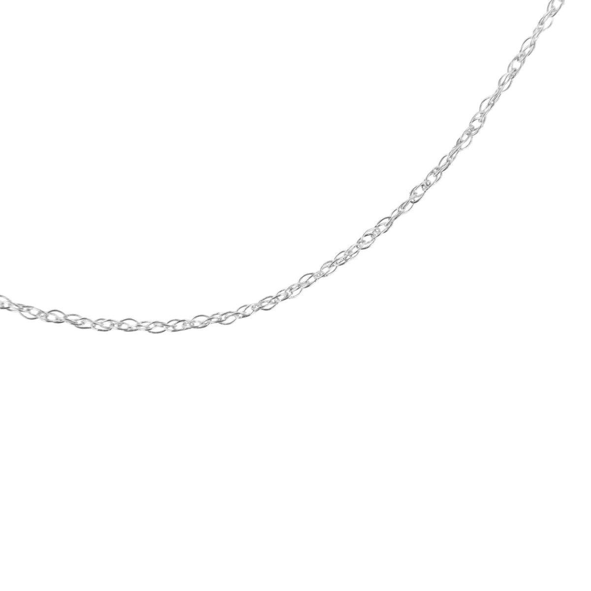 Solid 10K White Gold 0.5mm Rope Chain Necklace. Unisex Chain - Size 18&quot; Inches - LinkagejewelrydesignLinkagejewelrydesign