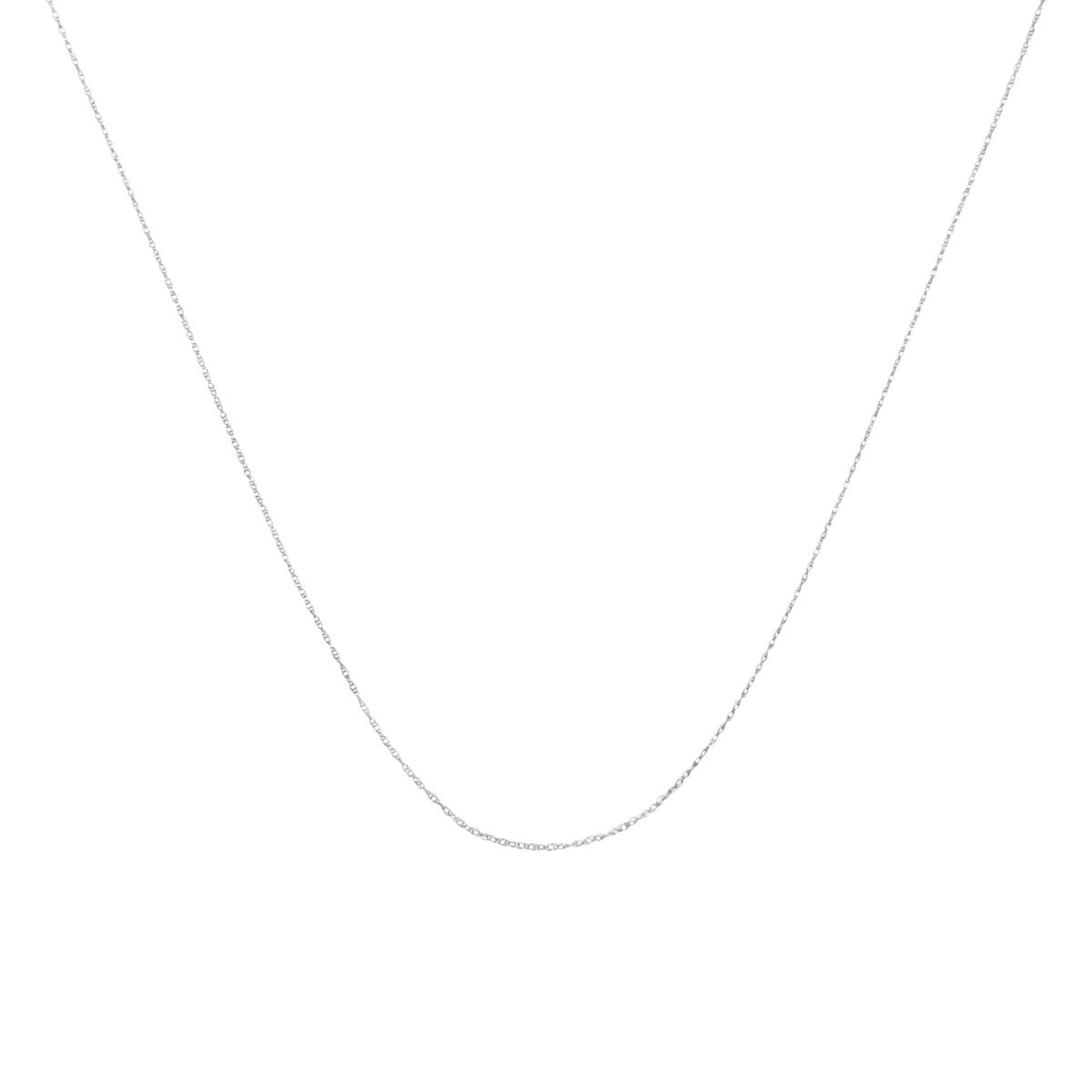 Solid 10K White Gold 0.5mm Rope Chain Necklace. Unisex Chain - Size 18&quot; Inches - LinkagejewelrydesignLinkagejewelrydesign