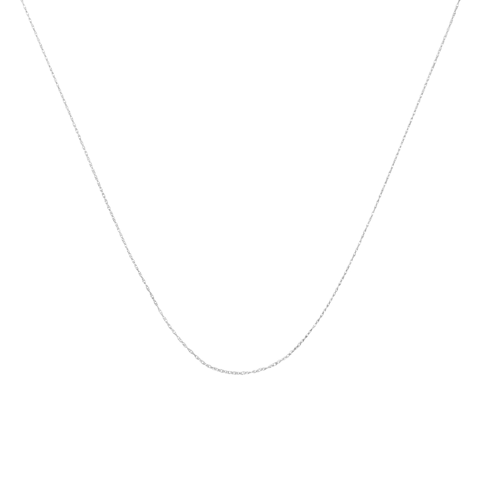 Solid 10K White Gold 0.5mm Rope Chain Necklace. Unisex Chain - Size 20" Inches - LinkagejewelrydesignLinkagejewelrydesign