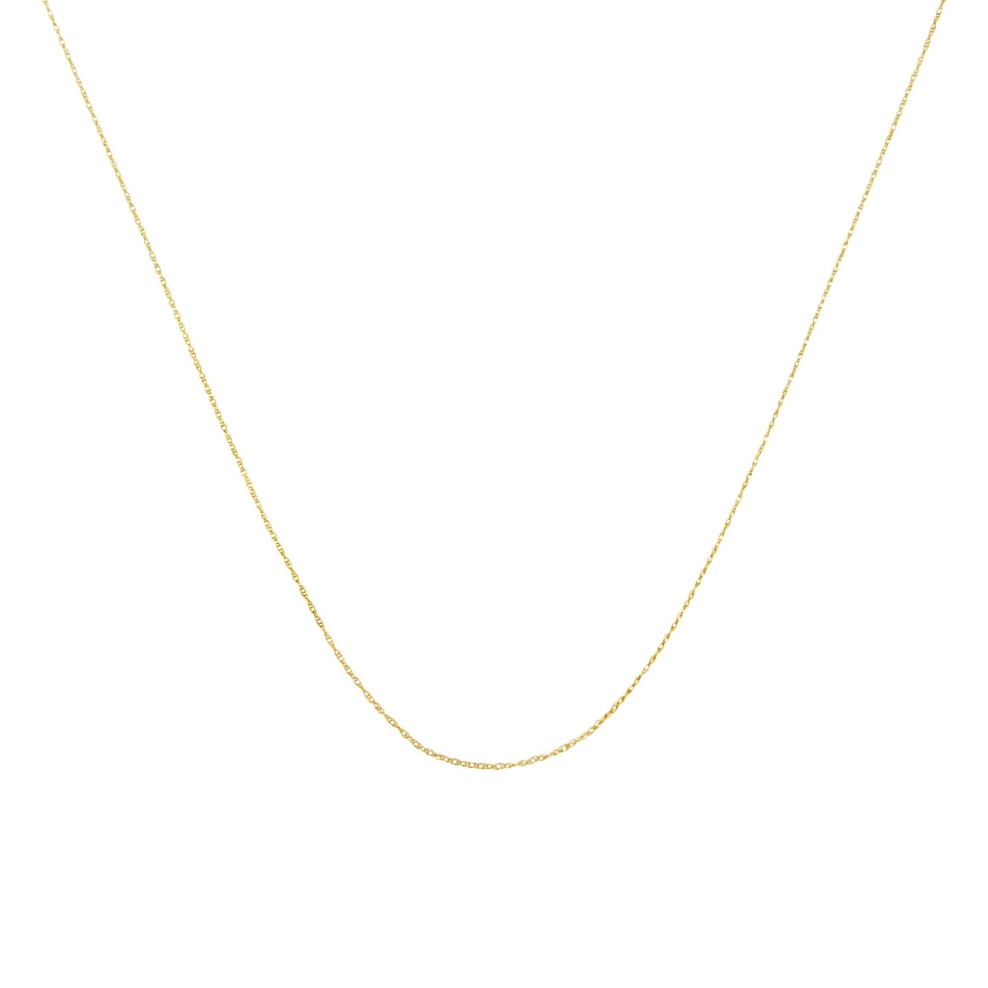 Solid 10K Yellow Gold 0.5mm Slim and Dainty Unisex 18" Rope Chain Necklace - LinkagejewelrydesignLinkagejewelrydesign