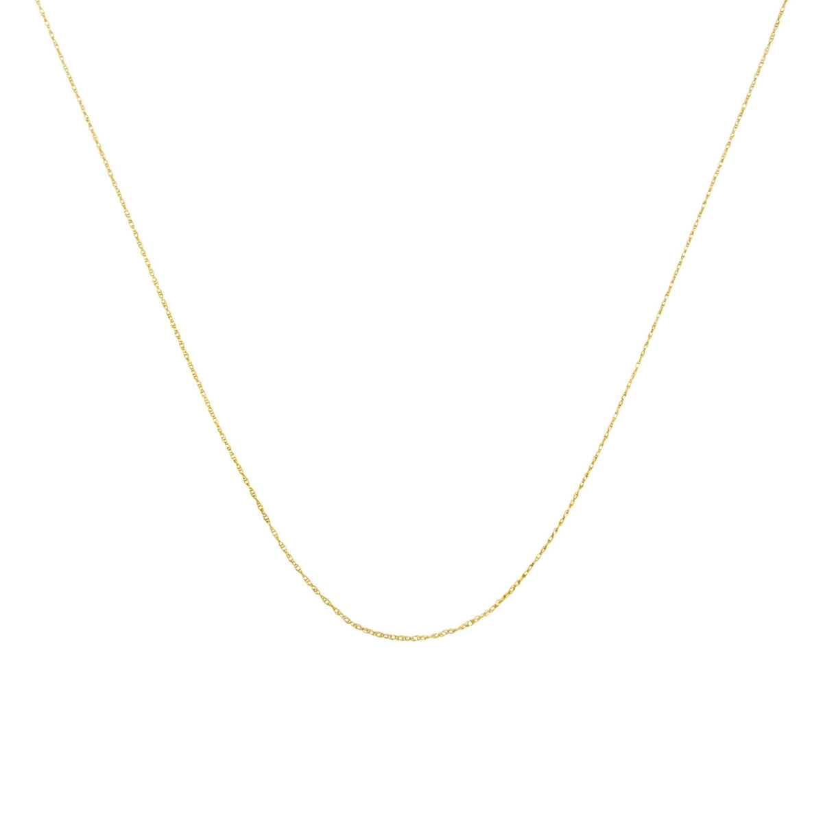 Solid 10K Yellow Gold 0.5mm Slim and Dainty Unisex 18&quot; Rope Chain Necklace - LinkagejewelrydesignLinkagejewelrydesign