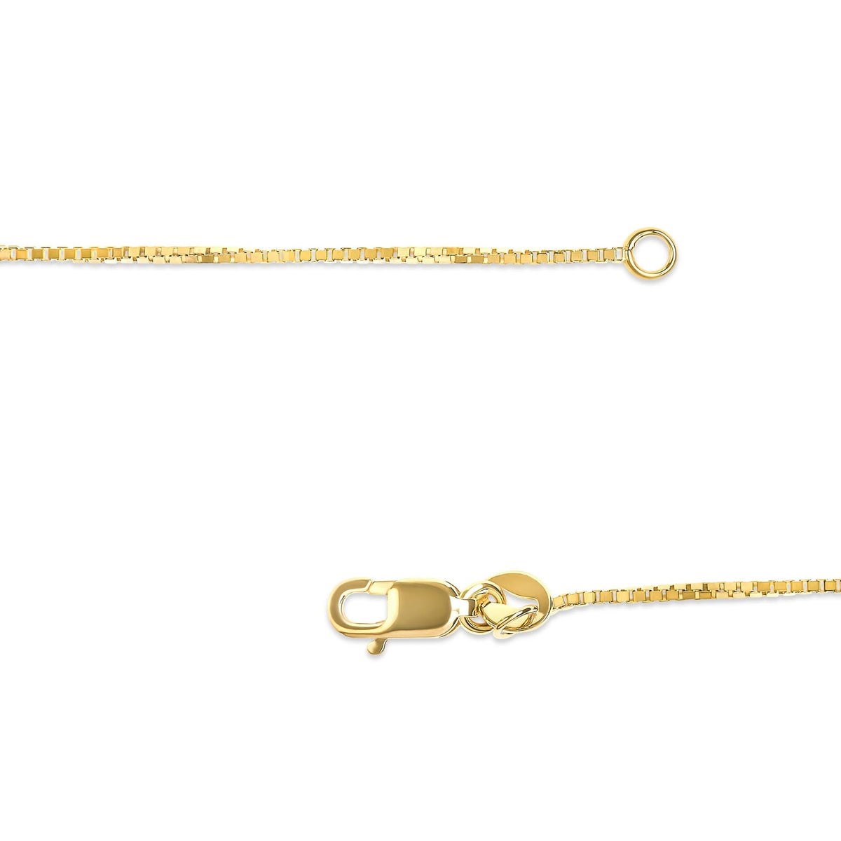 Solid 14K Yellow Gold 0.75mm Classic Box Chain Necklace. Unisex Chain - Size 18 Inches - LinkagejewelrydesignLinkagejewelrydesign