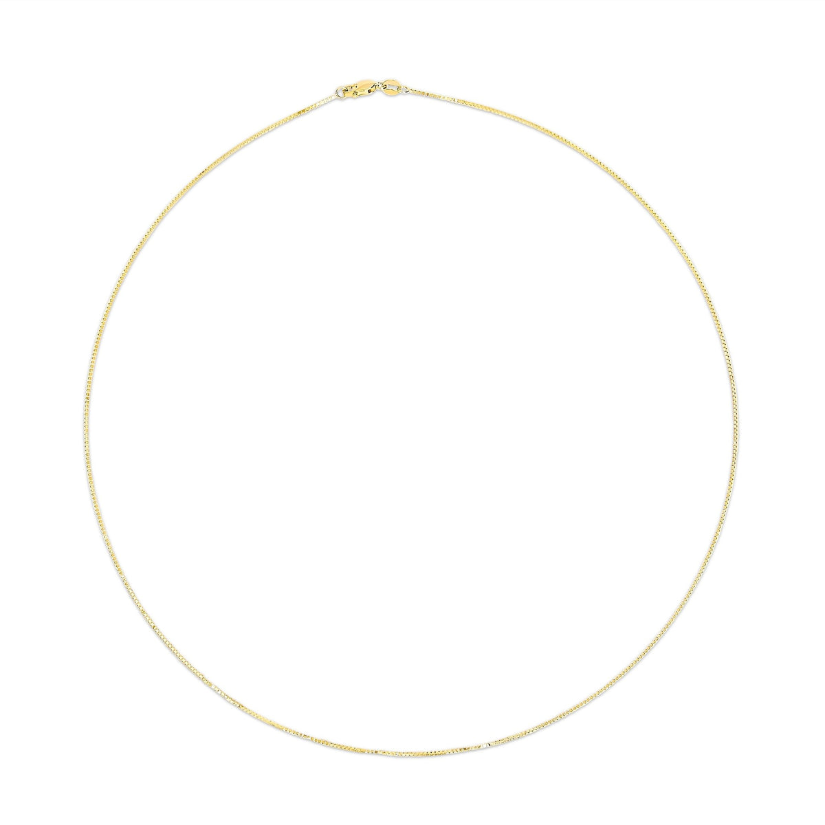 Solid 14K Yellow Gold 0.75mm Classic Box Chain Necklace. Unisex Chain - Size 18 Inches - LinkagejewelrydesignLinkagejewelrydesign