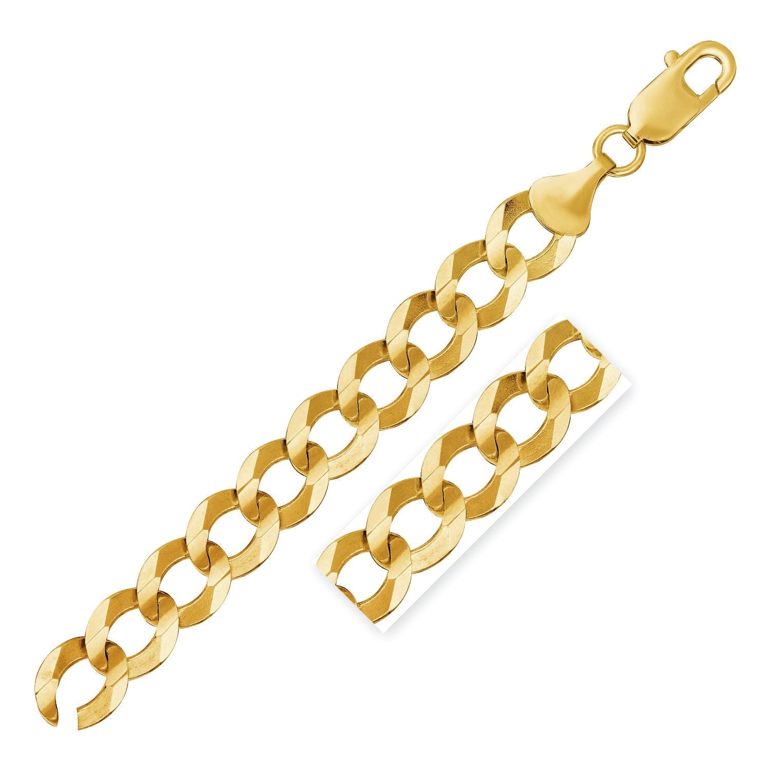Solid Curb Chain in 14k Yellow Gold (12.18mm) - LinkagejewelrydesignLinkagejewelrydesign
