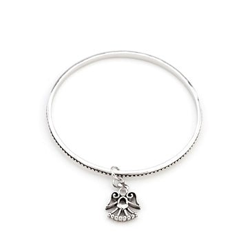 Solitaire Angel Charm Bangle - LinkagejewelrydesignLinkagejewelrydesign