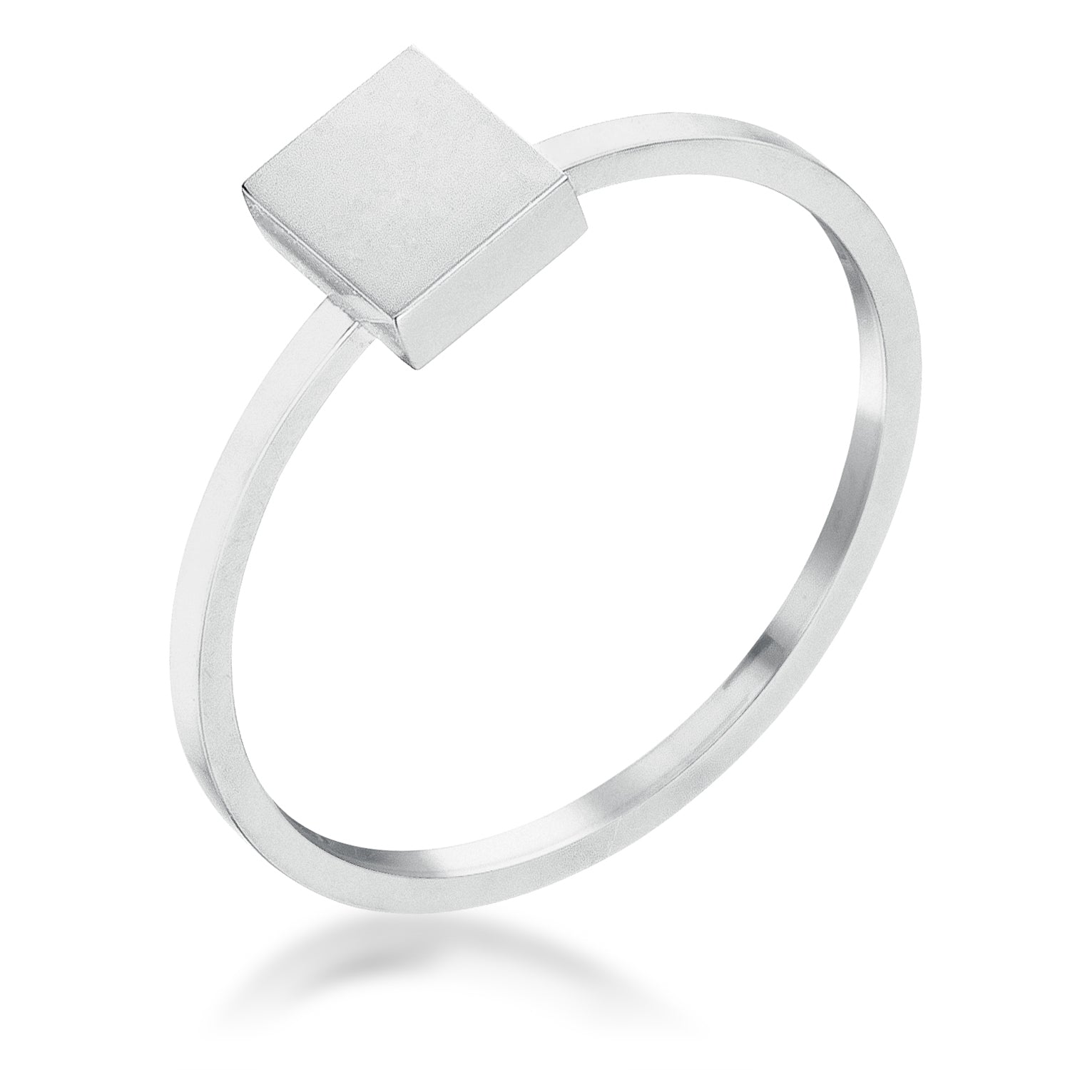 Stainless Steel Square Stackable Ring, <b>Size 5</b> - LinkagejewelrydesignLinkagejewelrydesign