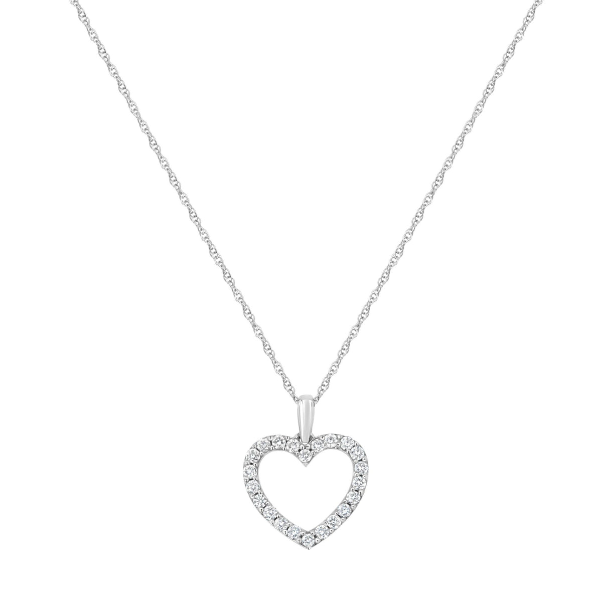 Sterling Silver 1/2 cttw Lab Grown Diamond Heart Pendant Necklace (F-G Color, VS2-SI1 Clarity) - LinkagejewelrydesignLinkagejewelrydesign