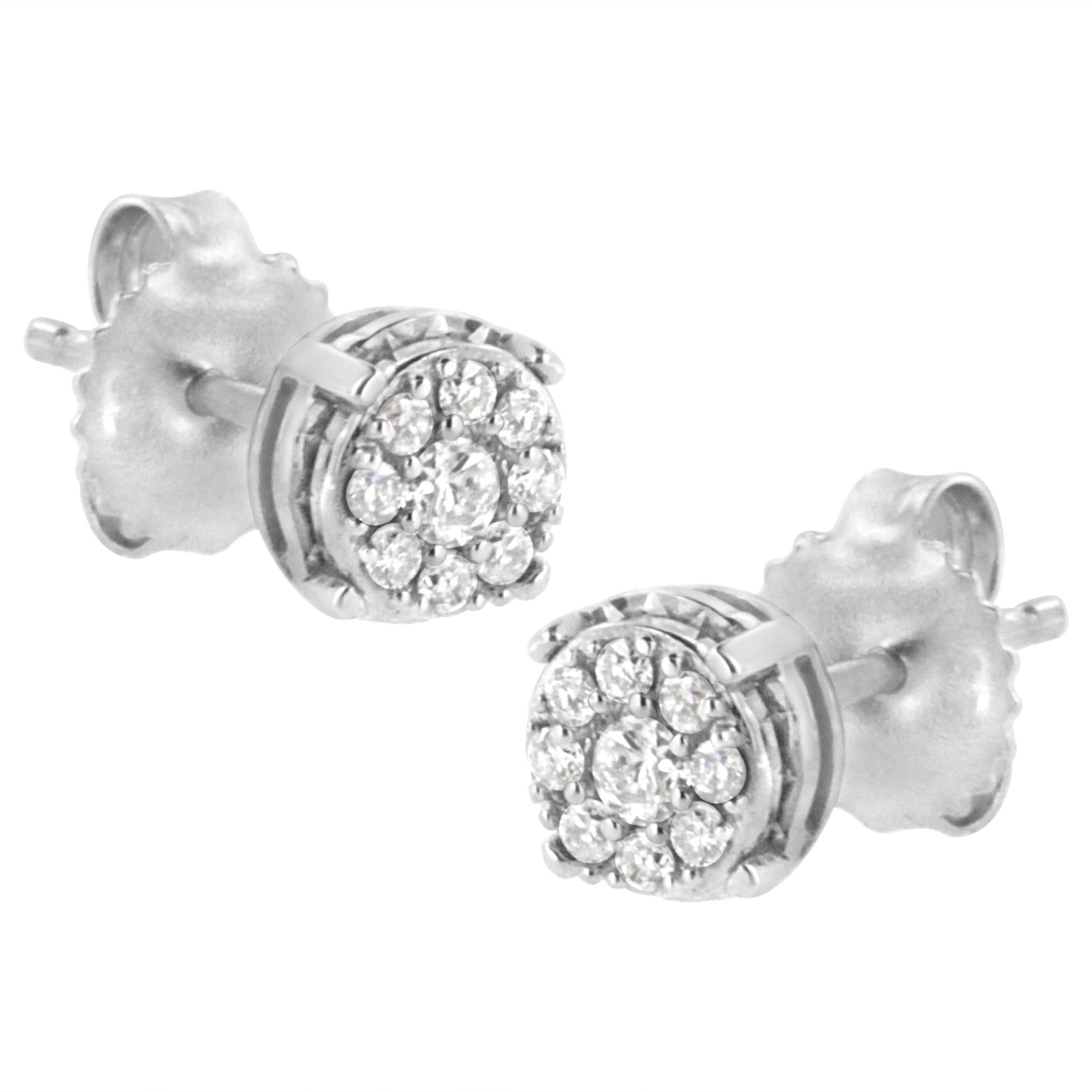 Sterling Silver 1/3 cttw Lab Grown Diamond Cluster Earring (F-G Color, VS2-SI1 Clarity) - LinkagejewelrydesignLinkagejewelrydesign