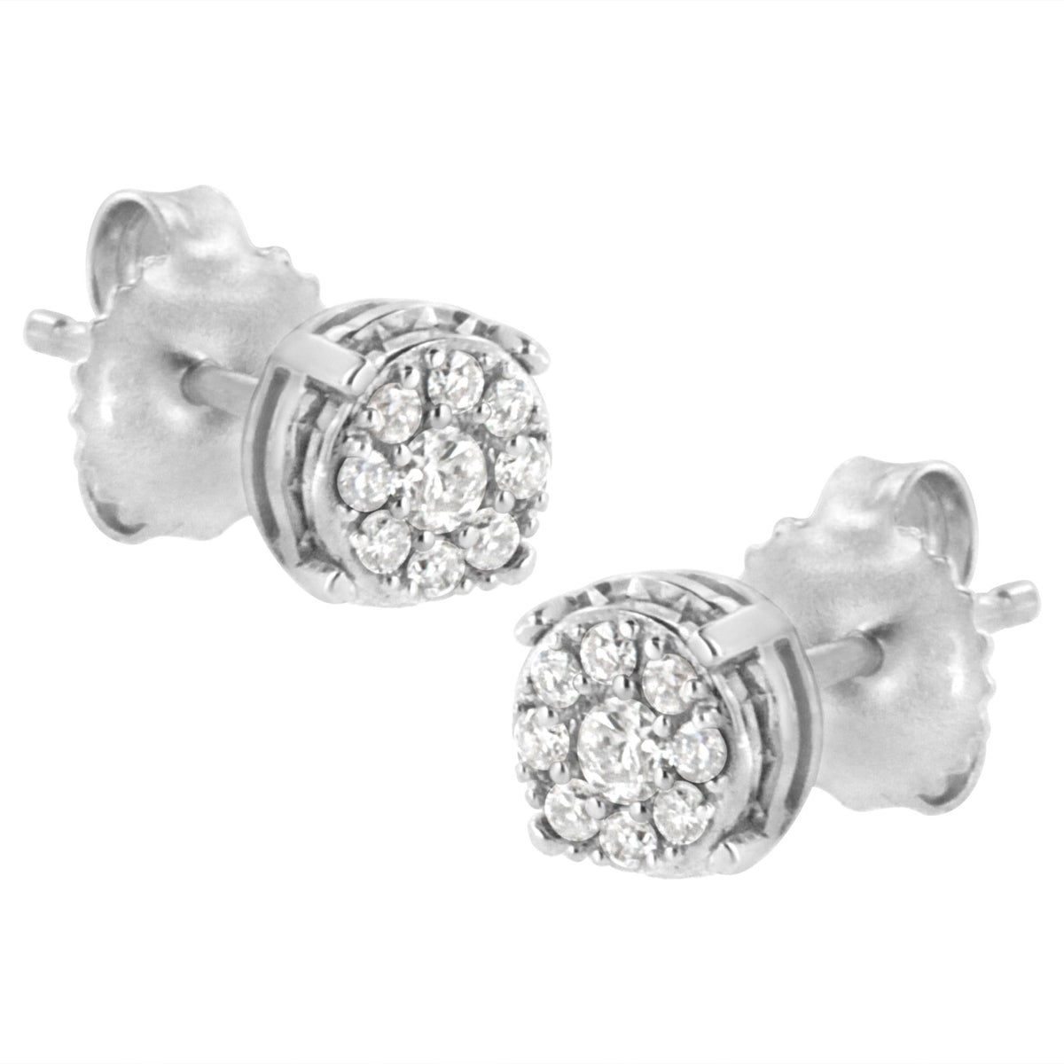 Sterling Silver 1/3 cttw Lab Grown Diamond Cluster Earring (F-G Color, VS2-SI1 Clarity) - LinkagejewelrydesignLinkagejewelrydesign