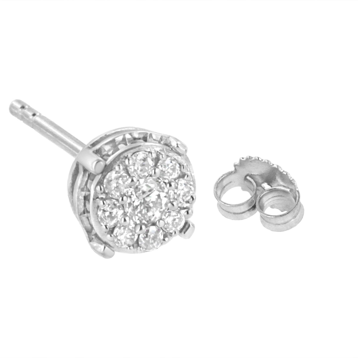 Sterling Silver 1/3 cttw Lab Grown Diamond Cluster Earring (F-G Color, VS2-SI1 Clarity) - LinkagejewelrydesignLinkagejewelrydesign