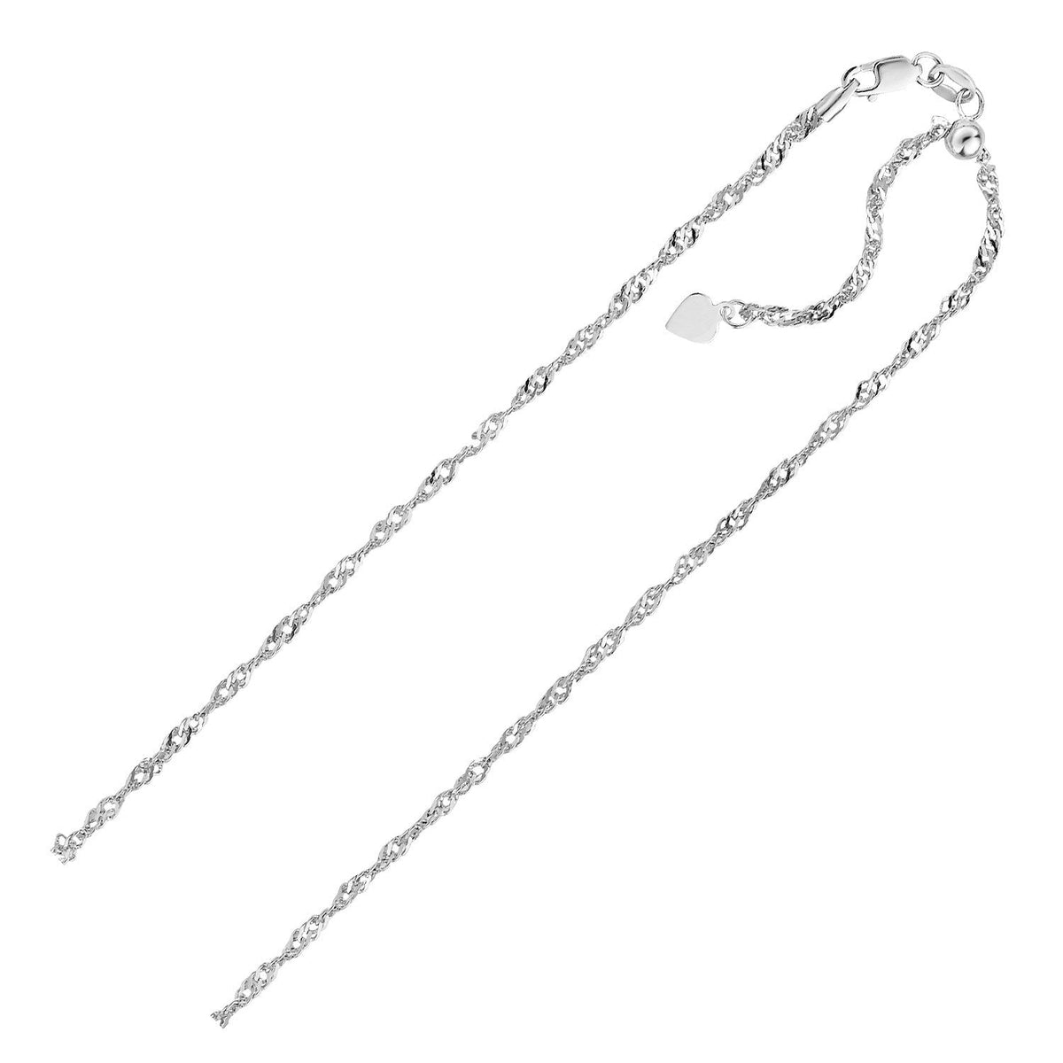 Sterling Silver 1.5mm Adjustable Singapore Chain - LinkagejewelrydesignLinkagejewelrydesign