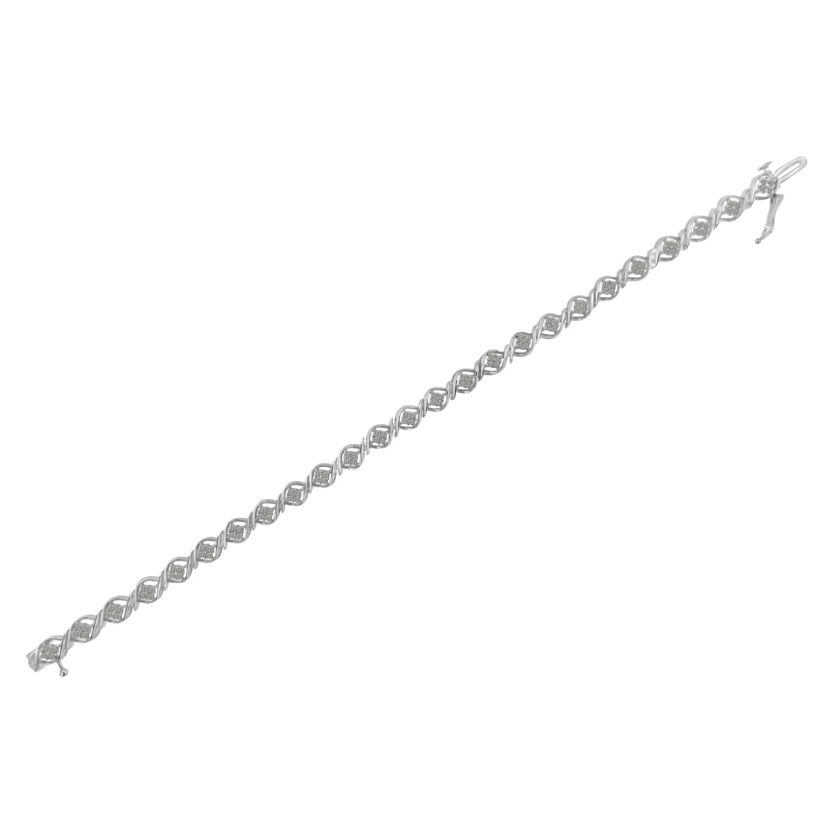 Sterling Silver Diamond Cluster Link Bracelet (1 cttw, I-J Color, I2-I3 Clarity) - LinkagejewelrydesignLinkagejewelrydesign
