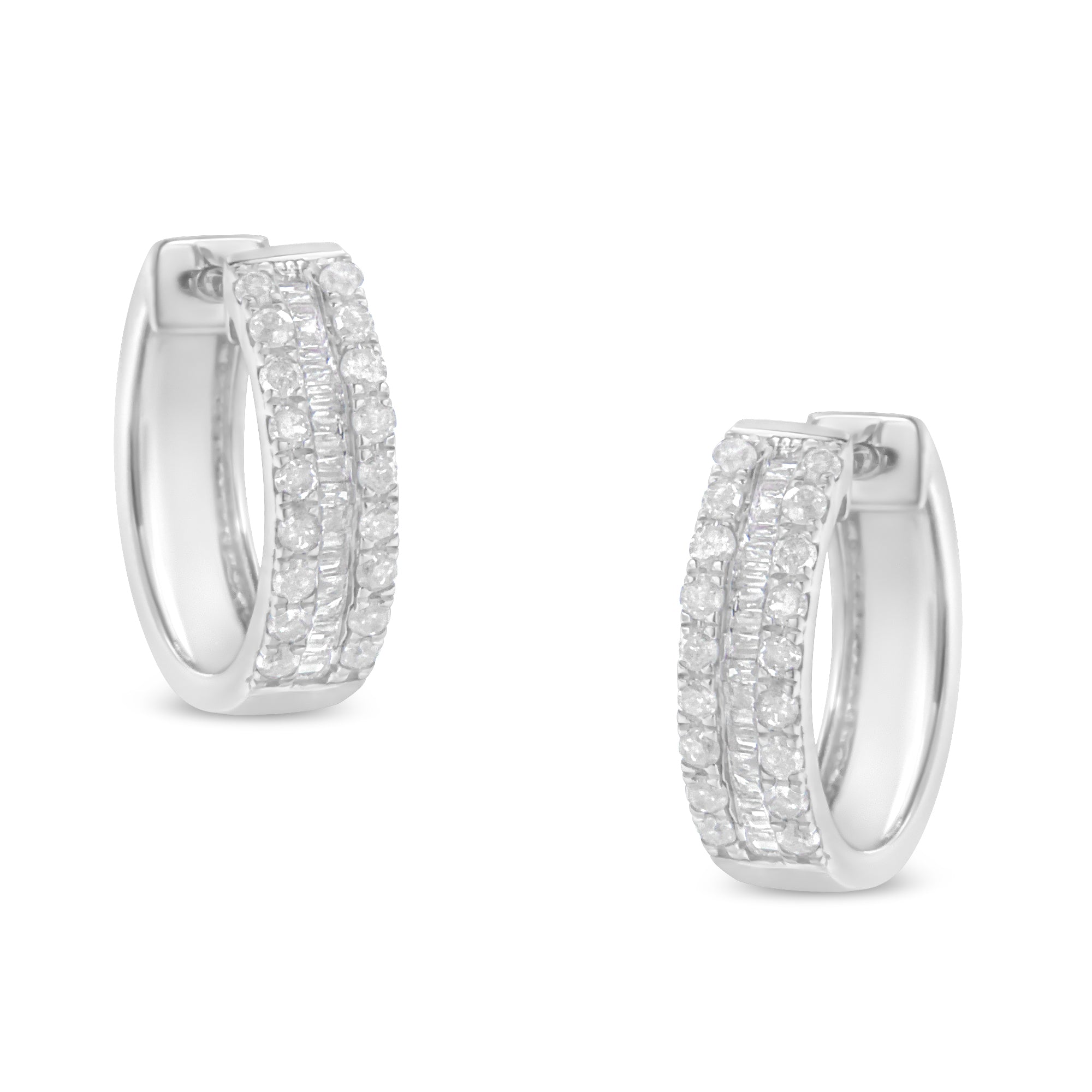 Sterling-Silver Diamond Hoop Earring (1/2 cttw, I-J Color, I2-I3 Clarity) - LinkagejewelrydesignLinkagejewelrydesign