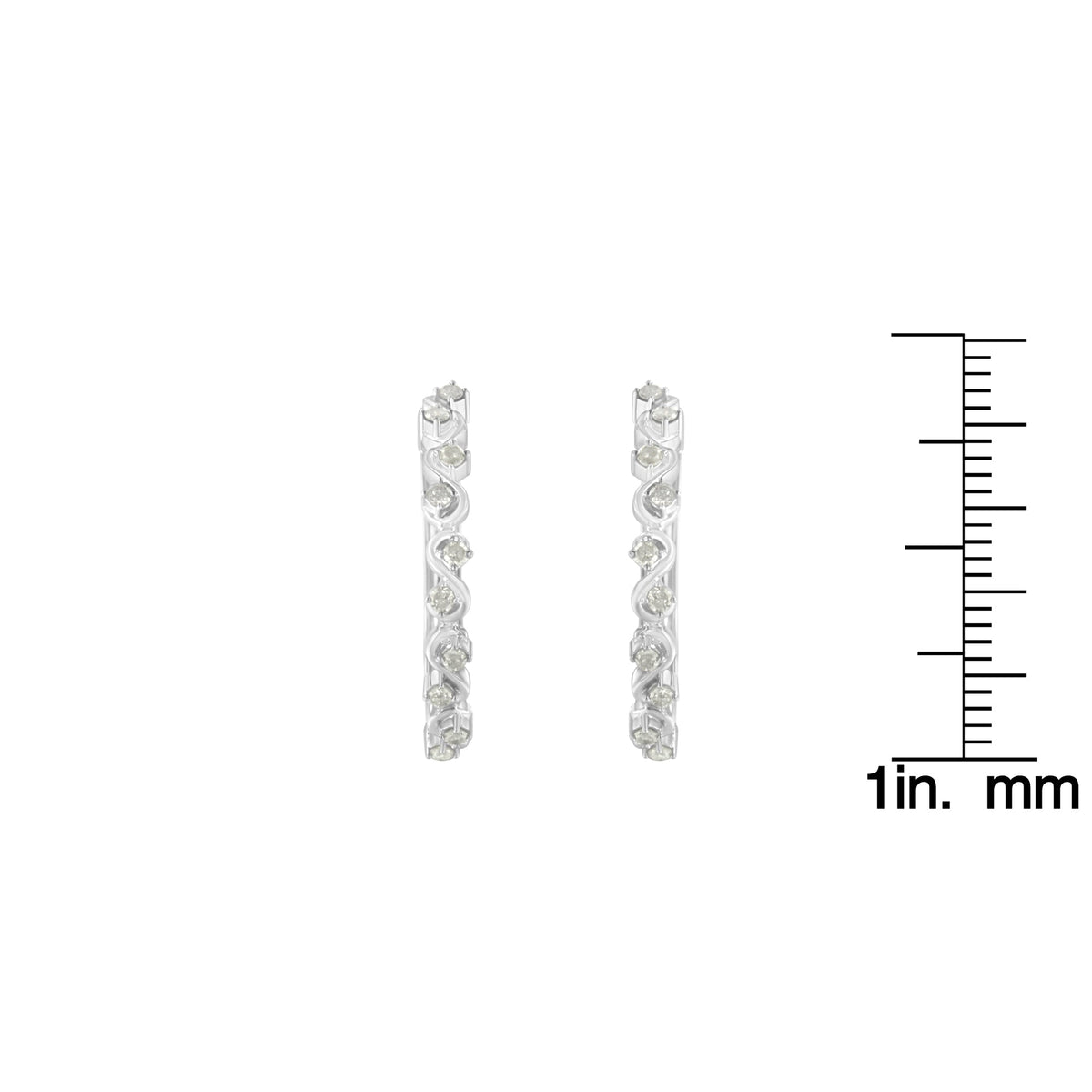 Sterling-Silver Diamond Hoop Earring (1/2 cttw, I-J Color, I3 Clarity) - LinkagejewelrydesignLinkagejewelrydesign