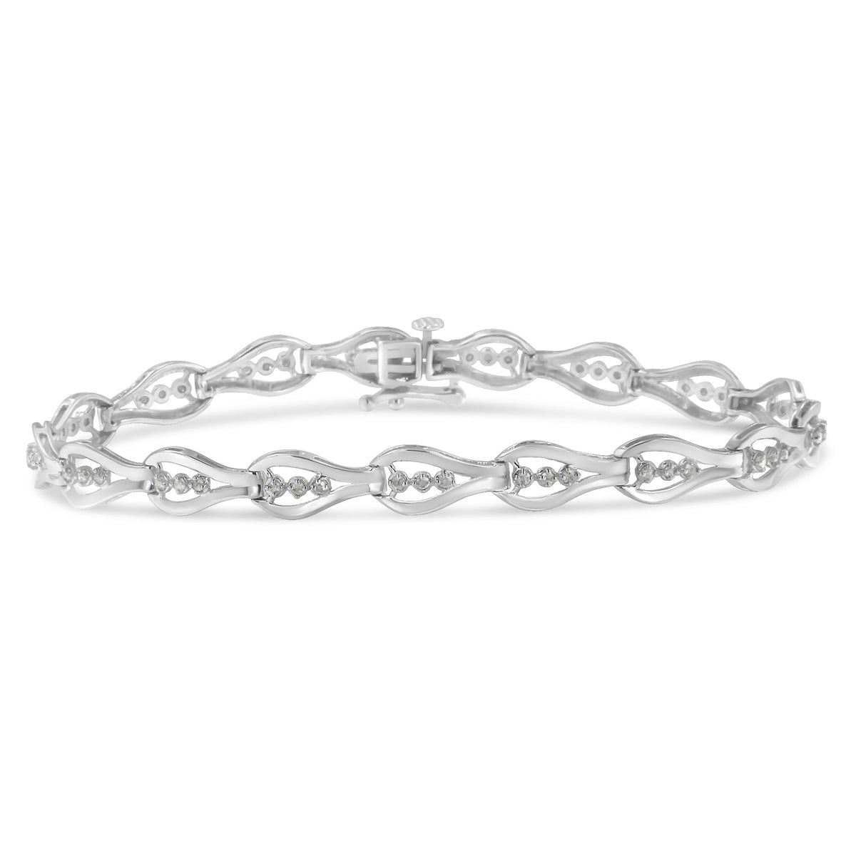 Sterling Silver Diamond Link Bracelet (0.5 cttw, I-J Color, I3 Clarity) - LinkagejewelrydesignLinkagejewelrydesign