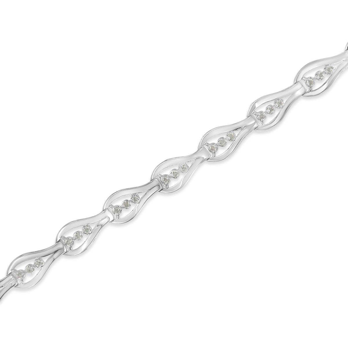 Sterling Silver Diamond Link Bracelet (0.5 cttw, I-J Color, I3 Clarity) - LinkagejewelrydesignLinkagejewelrydesign