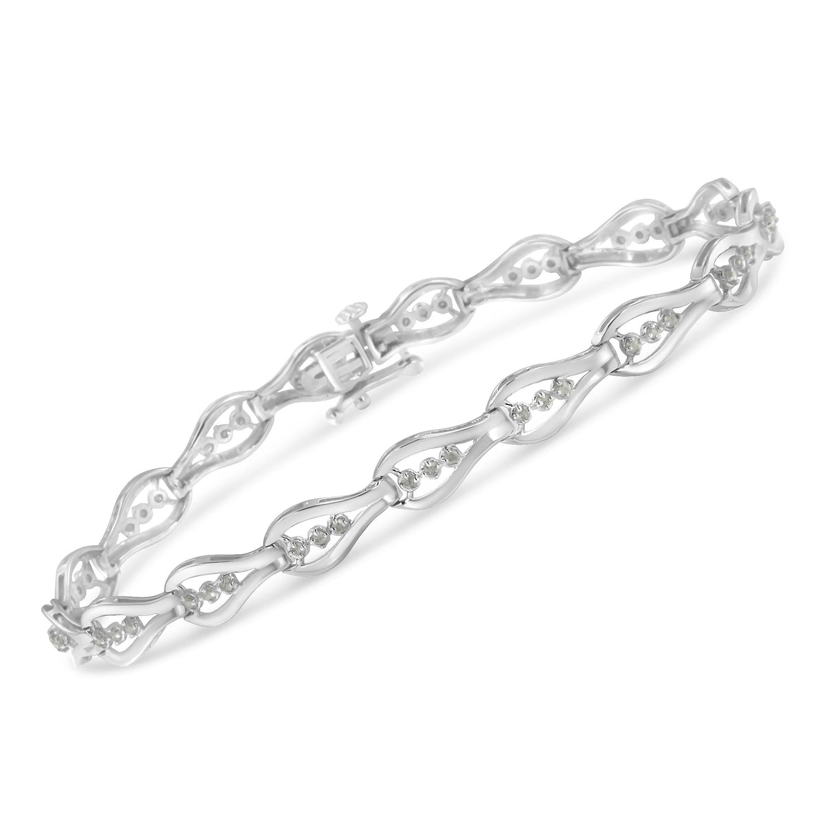 Sterling Silver Diamond Link Bracelet (0.5 cttw, I-J Color, I3 Clarity) - LinkagejewelrydesignLinkagejewelrydesign