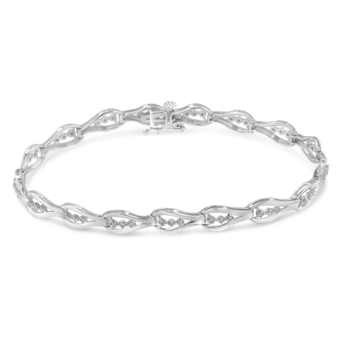 Sterling Silver Diamond Link Bracelet (0.5 cttw, I-J Color, I3 Clarity) - LinkagejewelrydesignLinkagejewelrydesign