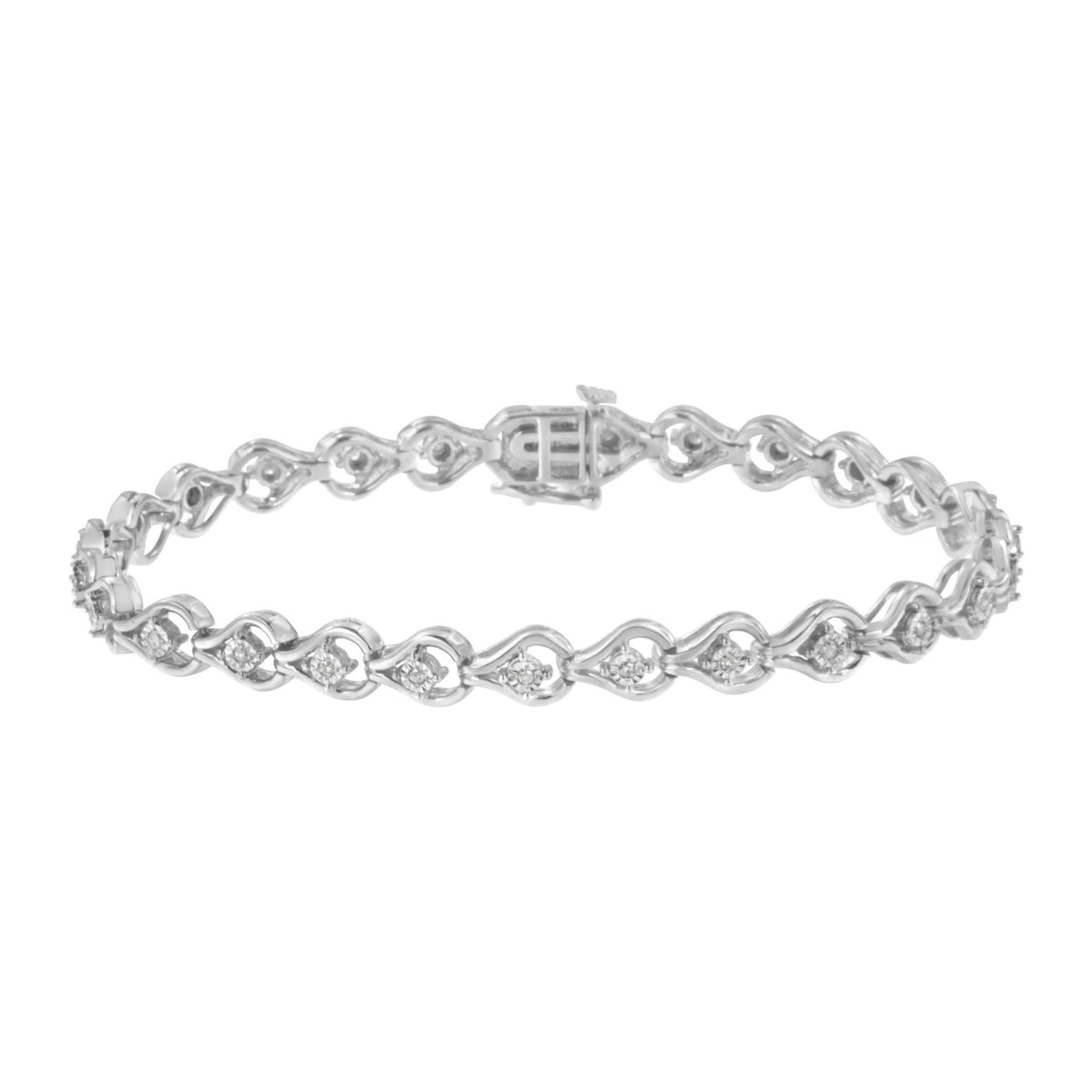 Sterling Silver Diamond Link Bracelet (1/4 cttw, I-J Color, I2-I3 Clarity) - LinkagejewelrydesignLinkagejewelrydesign