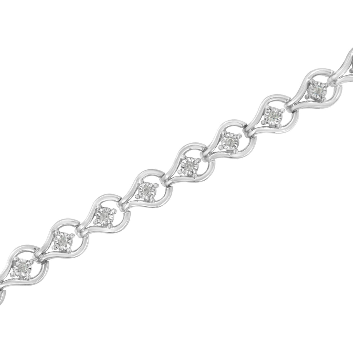 Sterling Silver Diamond Link Bracelet (1/4 cttw, I-J Color, I2-I3 Clarity) - LinkagejewelrydesignLinkagejewelrydesign