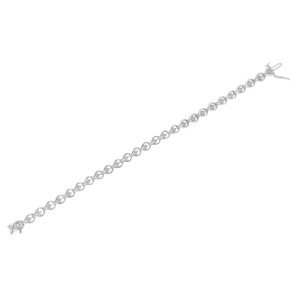Sterling Silver Diamond Link Bracelet (1/4 cttw, I-J Color, I2-I3 Clarity) - LinkagejewelrydesignLinkagejewelrydesign