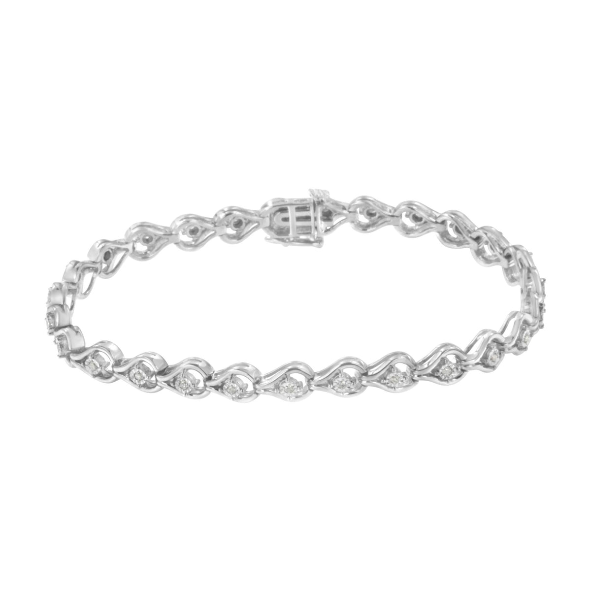 Sterling Silver Diamond Link Bracelet (1/4 cttw, I-J Color, I2-I3 Clarity) - LinkagejewelrydesignLinkagejewelrydesign