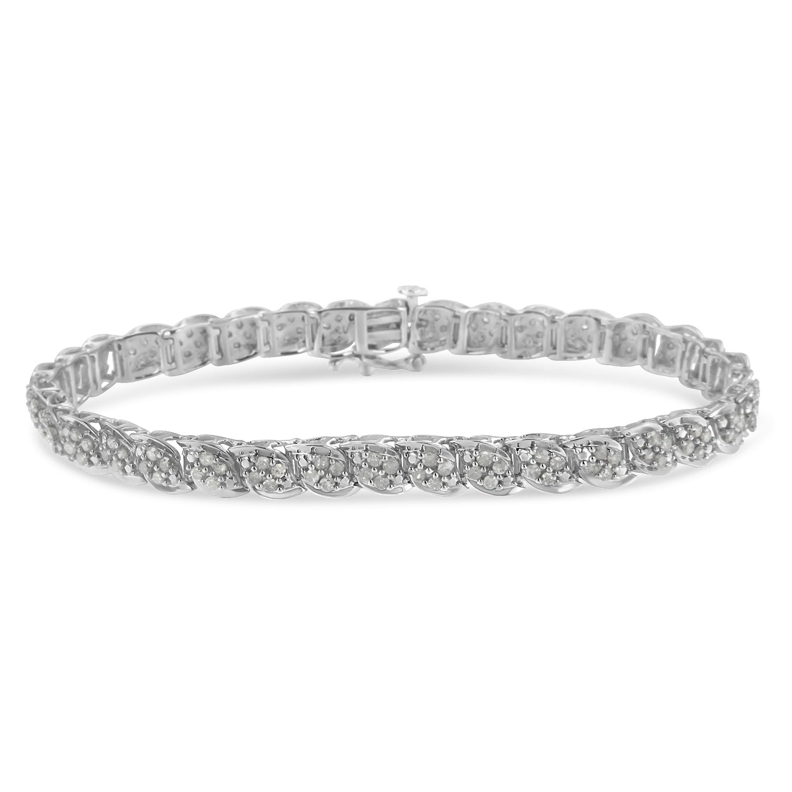Sterling Silver Diamond Link Bracelet (2 cttw, I-J Color, I3 Clarity) - LinkagejewelrydesignLinkagejewelrydesign