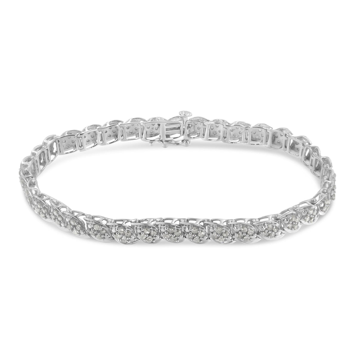 Sterling Silver Diamond Link Bracelet (2 cttw, I-J Color, I3 Clarity) - LinkagejewelrydesignLinkagejewelrydesign