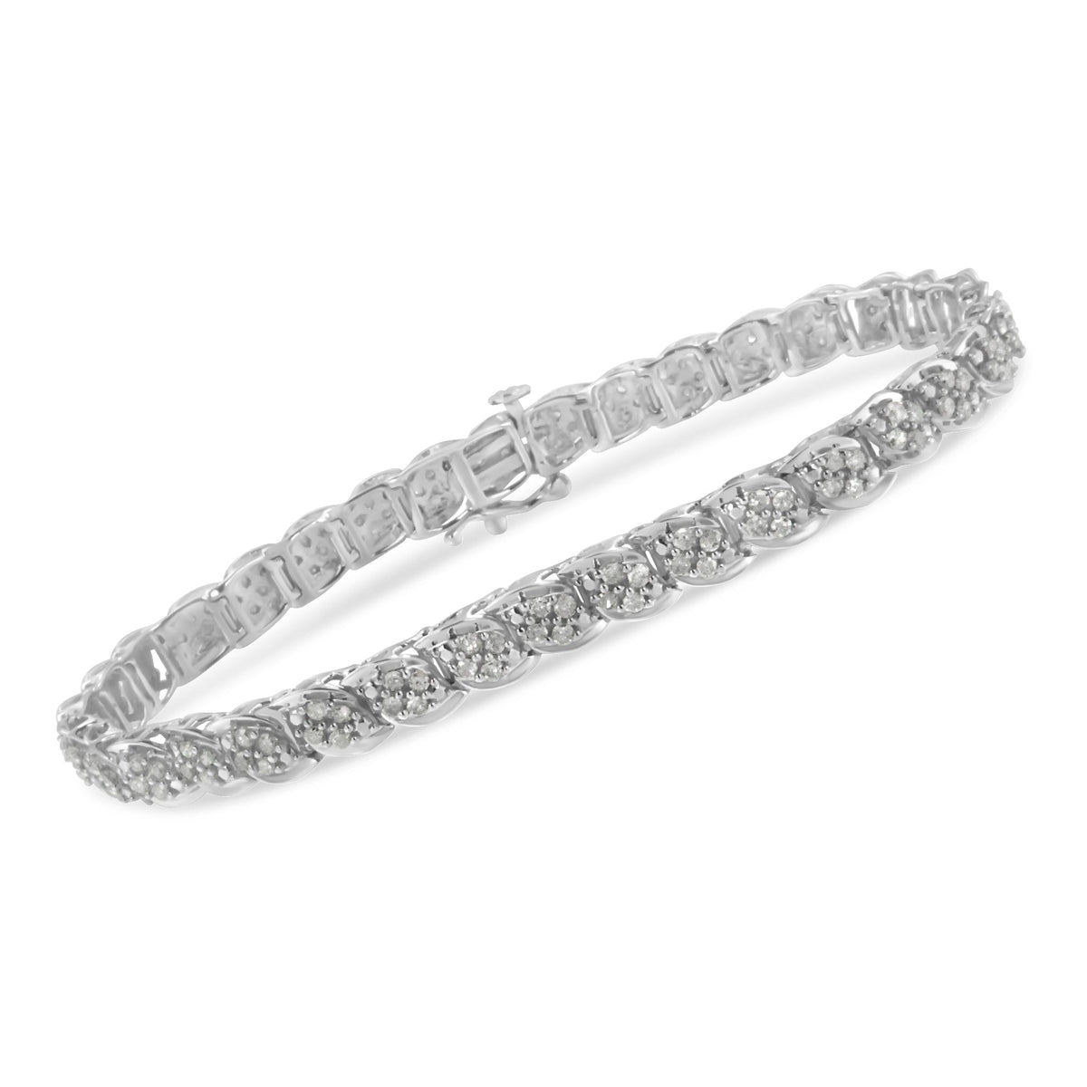 Sterling Silver Diamond Link Bracelet (2 cttw, I-J Color, I3 Clarity) - LinkagejewelrydesignLinkagejewelrydesign
