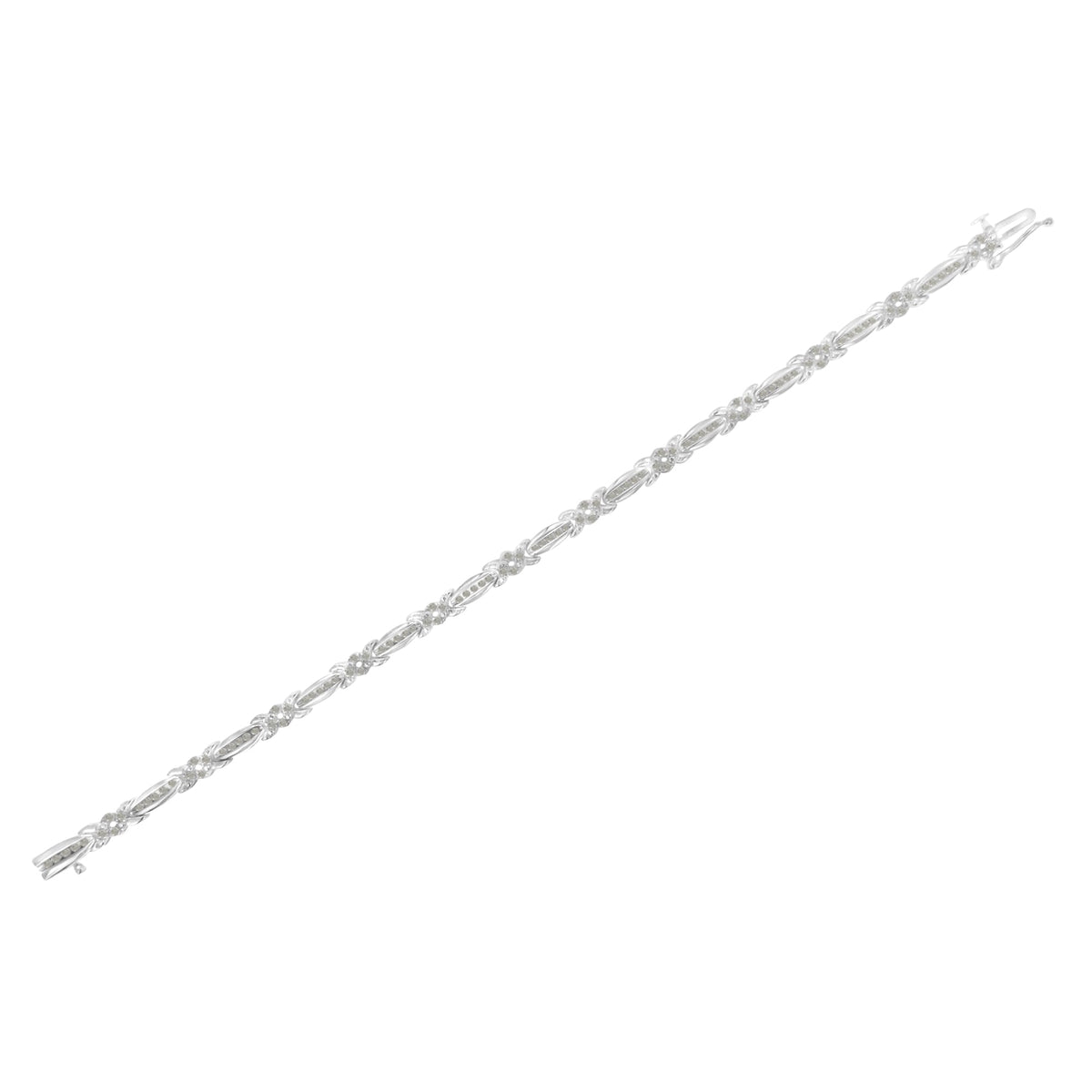 Sterling Silver Diamond X-Link Tennis Bracelet (1 cttw, I-J Color, I3 Clarity) - LinkagejewelrydesignLinkagejewelrydesign