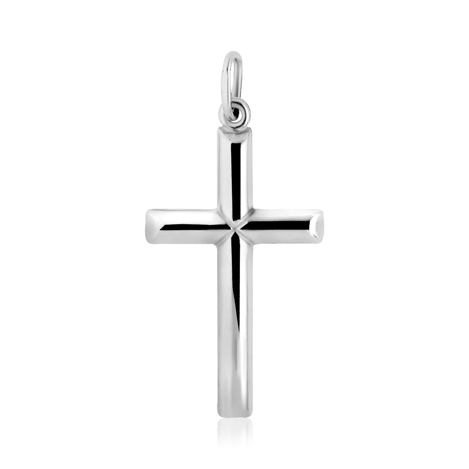 Sterling Silver Polished Bar Cross Pendant - LinkagejewelrydesignLinkagejewelrydesign