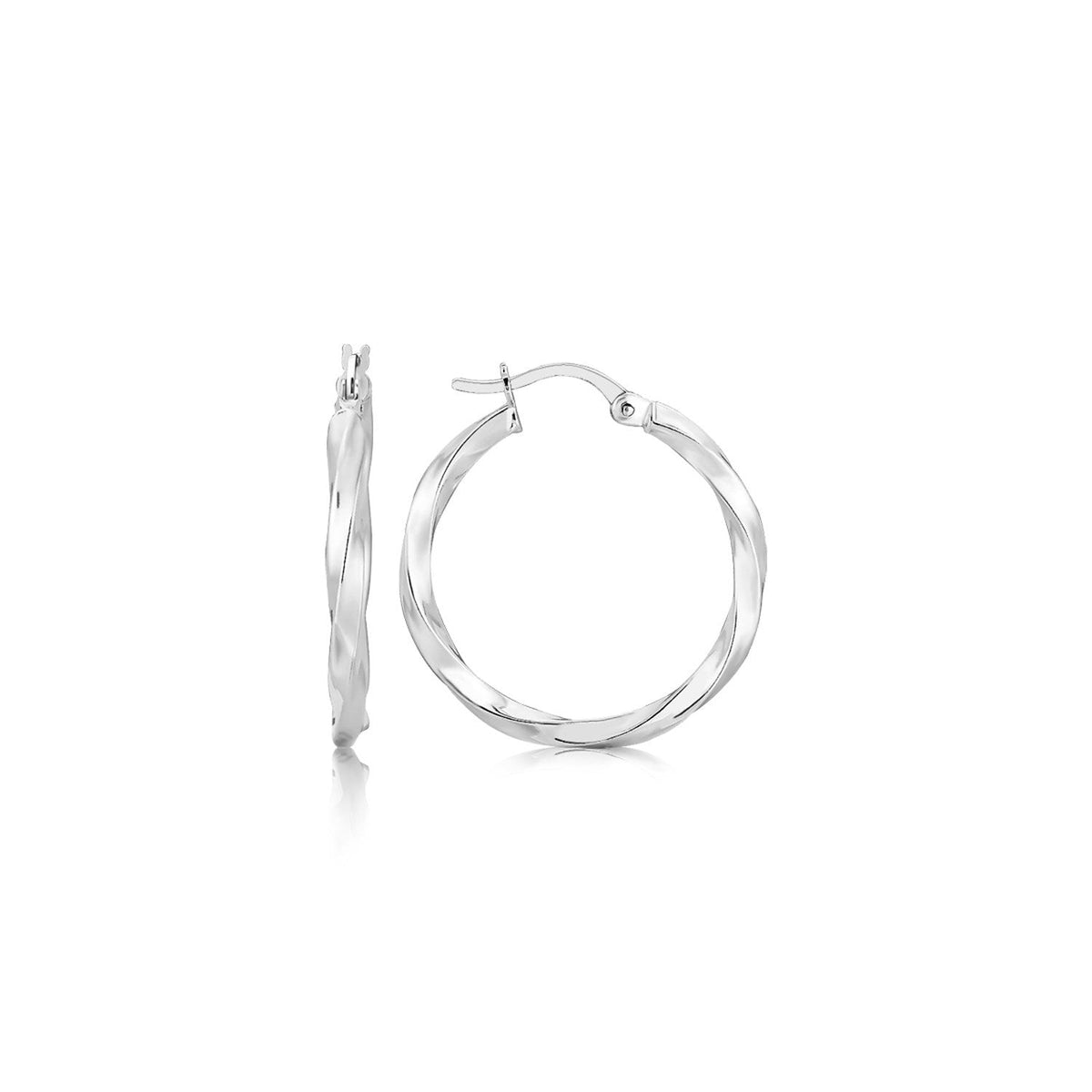 Sterling Silver Polished Spiral Motif Hoop Earrings - LinkagejewelrydesignLinkagejewelrydesign