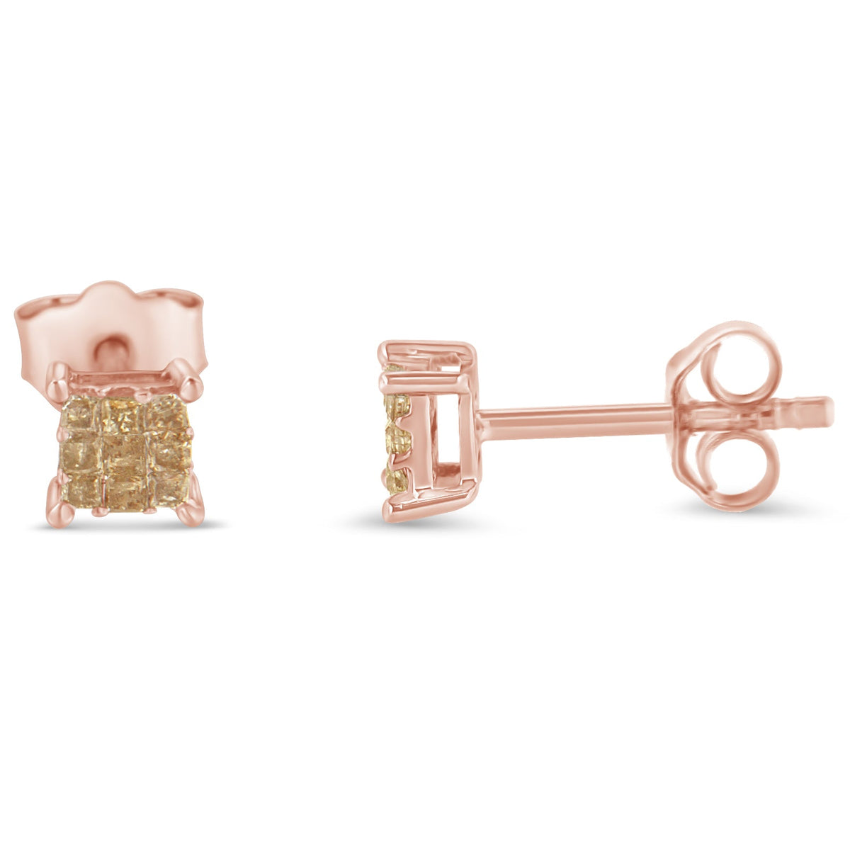 Sterling Silver Princess Diamond Stud Earring (0.25 cttw, I-J Color, I2-I3 Clarity) - LinkagejewelrydesignLinkagejewelrydesign