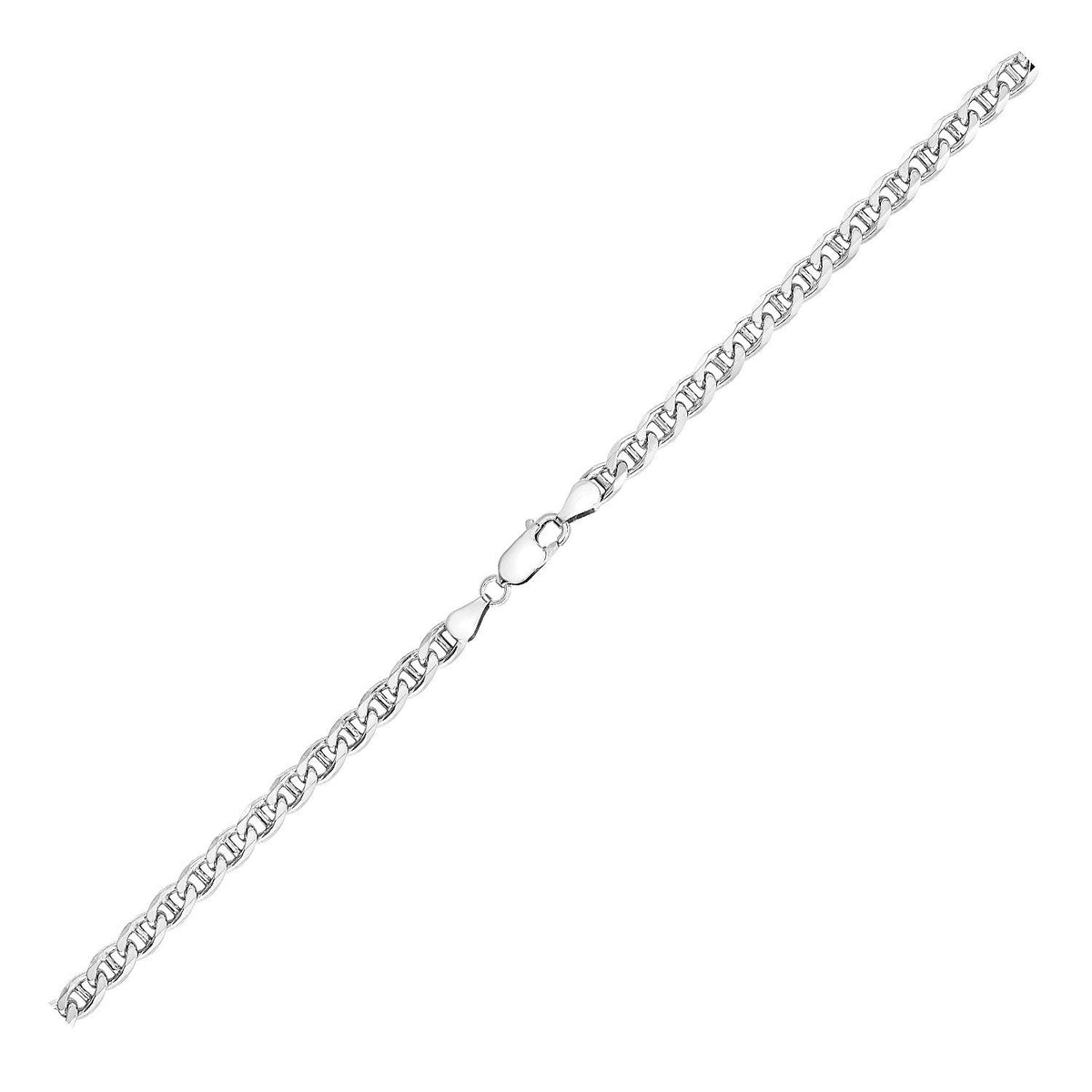 Sterling Silver Rhodium Plated Mariner Chain 5.6mm - LinkagejewelrydesignLinkagejewelrydesign