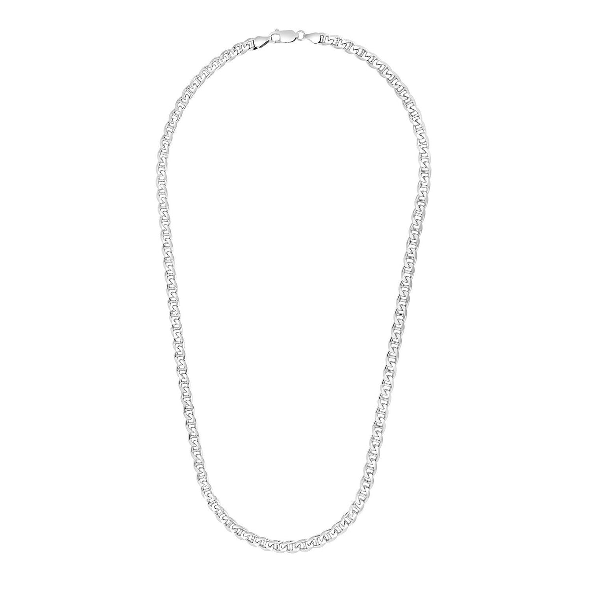 Sterling Silver Rhodium Plated Mariner Chain 5.6mm - LinkagejewelrydesignLinkagejewelrydesign
