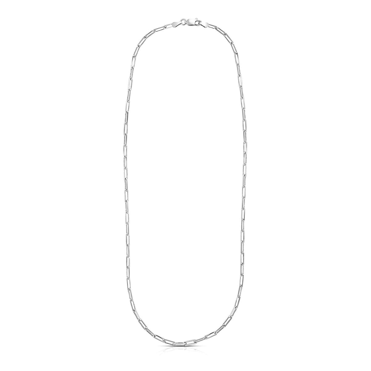 Sterling Silver Rhodium Plated Paperclip Chain (3.0 mm) - LinkagejewelrydesignLinkagejewelrydesign