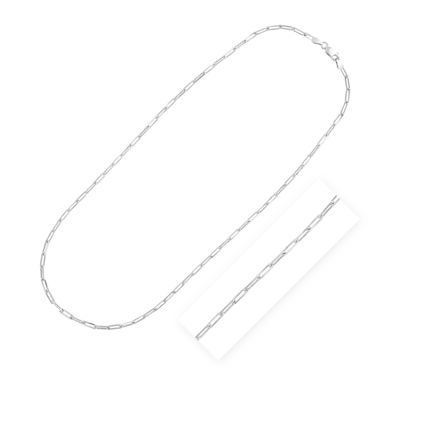 Sterling Silver Rhodium Plated Paperclip Chain (3.0 mm) - LinkagejewelrydesignLinkagejewelrydesign
