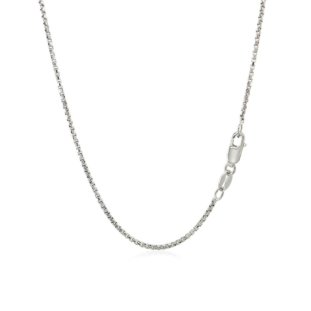 Sterling Silver Rhodium Plated Round Box Chain 1.3mm - LinkagejewelrydesignLinkagejewelrydesign